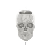 Cuenta de calavera y huesos cruzados 7x5 mm con agujero grande - Plata 925 x1|raw }}