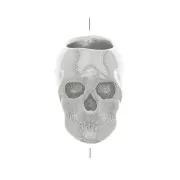 Cuenta de calavera y huesos cruzados 7x5 mm con agujero grande - Plata 925 x1