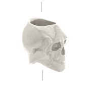 Cuenta de calavera y huesos cruzados 7x5 mm con agujero grande - Plata 925 x1