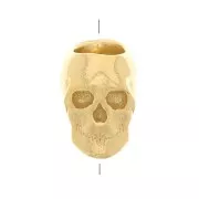 Cuenta de calavera 7x5 mm con agujero grande - Plata de ley 925 Dorado oro finox1