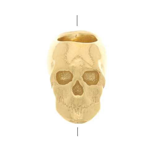 Cuenta de calavera 7x5 mm con agujero grande - Plata de ley 925 Dorado oro finox1