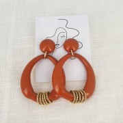 Colgante de gota de resina opaca étnica 41x37 mm - Mostaza x1