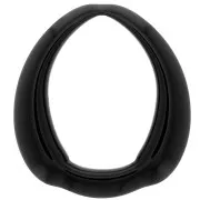 Colgante étnico de resina acaladoda 41x37 mm - Negro x1