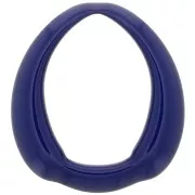 Colgante de gota étnica de resina opaca 41x37 mm - Azul marino x1