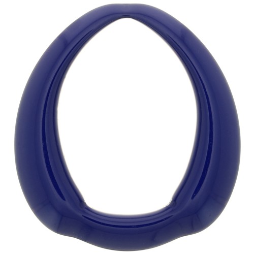 Colgante de gota étnica de resina opaca 41x37 mm - Azul marino x1