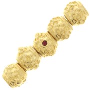 Cuenta redonda aplanada 12x9 mm - orificio grande - para cabujón 1.8mm - Dorado x1