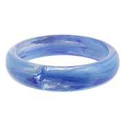 Pulsera de cuentas de resina transparente de 67,5 mm de grosor - Azul jaspeado x1