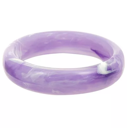 Pulsera gruesa de resina opaca 67 mm - Violet jaspeada x1