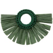 Colgante abanico con borlas de rafia 45,5x66 mm - Verde oscuro x1|raw }}
