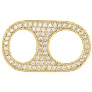 Distanciadores 20x12 mm con óxido de zirconio - Cristal - Oro x1