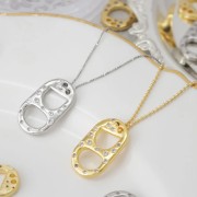 Colgante de doble agujero con tapa de lengua 20x12 mm con óxido de zirconio - Oro x1