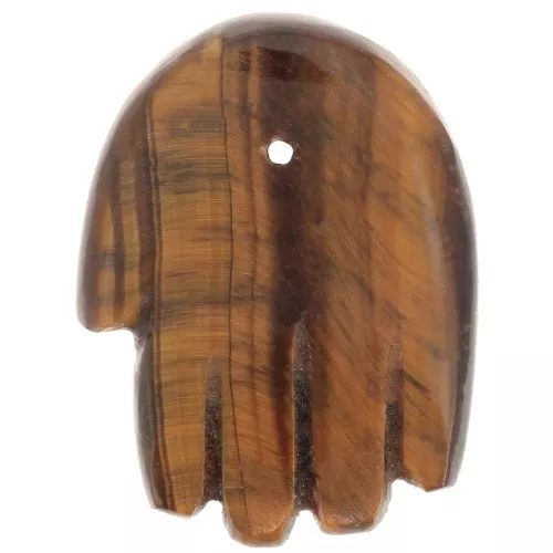 Colgante de mano 20.5x15 mm en piedra preciosa - Ojo de Tigre x1