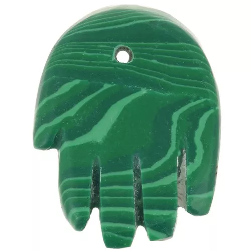 Colgante de mano 20,5x15 mm en imitación de piedra preciosa - Malaquita x1