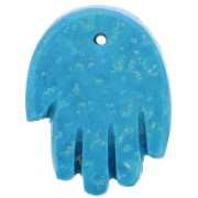 Colgante de mano 20,5x15 mm en imitación de piedra preciosa - Turquesa x1|raw }}