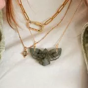 Entrepieza de piedra preciosa de águila de 42x24mm - Amazonita x1