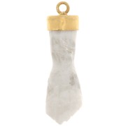 Colgante de gema de puño cerrado de 38x12 mm - Dorado con oro fino - Piedra de luna