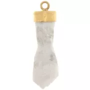 Colgante de gema de puño cerrado de 38x12 mm - Dorado con oro fino - Piedra de luna