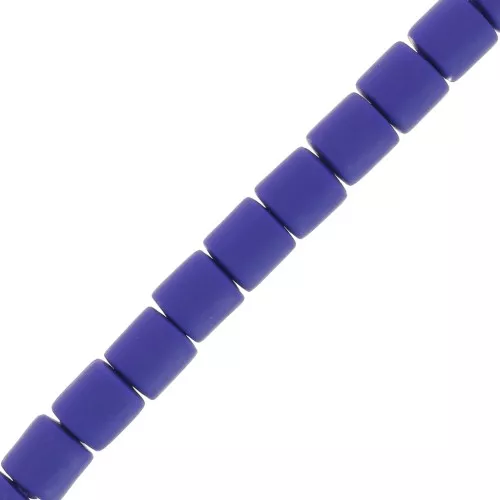 Arandelas tubos Heishi de arcilla polimérica 6.2x6 mm - Azul oscuro x39cm