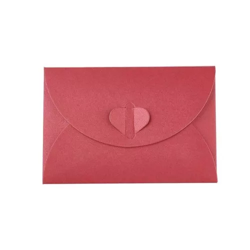 Sobre con corazón de papel 10,5x7 cm - Rojo x1