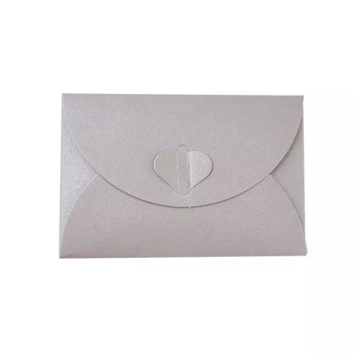 Sobre con corazón de papel 10,5x7 cm - Plata x1