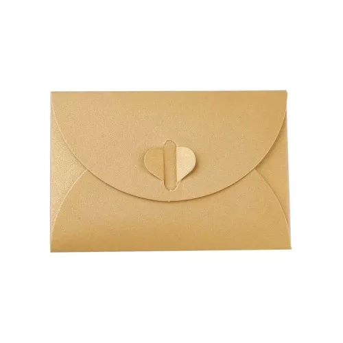 Sobre con corazón de papel 10,5x7 cm - Dorado x1