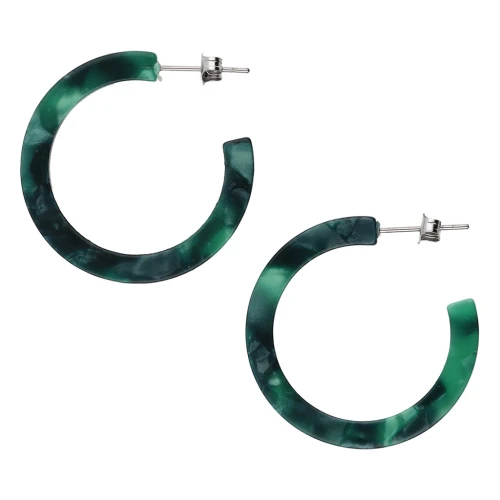 Aros de acetato de celulosa de 31 mm - carey - verde oscuro - negro x2