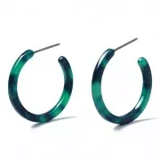 Aros de acetato de celulosa de 31 mm - carey - verde oscuro - negro x2
