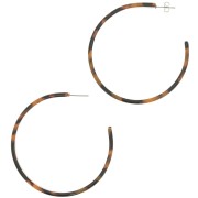 Pendientes de aro de acetato de celulosa 62 mm - Carey - Marrón - Negro x2