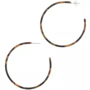 Pendientes de aro de acetato de celulosa 62 mm - Carey - Marrón - Negro x2