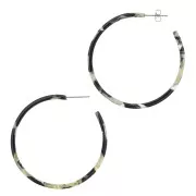 Pendientes de aro de acetato de celulosa de 50 mm - carey - negro - beige x2