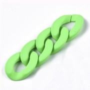 Eslabón Acrílico retorcido Ovalado 30x21 mm - Verde Fluorescente Opaco Mate x1