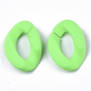 Eslabón Acrílico retorcido Ovalado 30x21 mm - Verde Fluorescente Opaco Mate x1