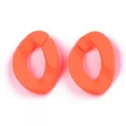Eslabón Acrílico retorcido Ovalado 30x21 mm - Naranja Opaco Mate x1