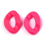 Eslabón Acrílico retorcido Ovalado 30x21 mm - Rosa Mate Opaco x1