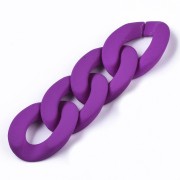 Eslabón Acrílico retorcido Ovalado 30x21 mm - Violeta Opaco Mate x1