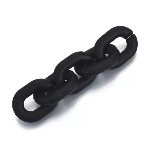 Eslabones ovalados 24x18 mm - Mate negro opaco x10