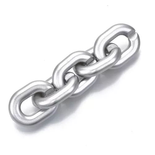 Eslabones ovalados 24x18 mm - Plateado mate x10