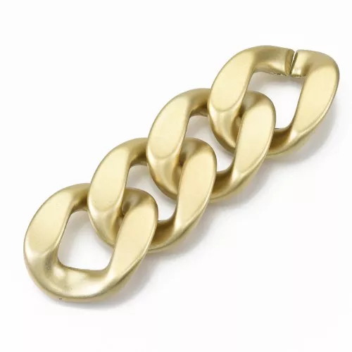 Eslabón acrílico ovalado trenzado 39,5x32 mm - Dorado mate x1