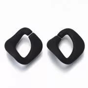 Eslabón Acrílico Cuadrado Retorcido 24x23 mm - Negro Opaco Mate x1