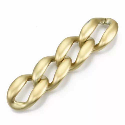 Eslabón Acrílico Ovalado retorcido 37x26 mm - Dorado Mate x1