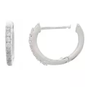 Ganchos pendientes de 11 mm con óxido de zirconio - Plata de ley 925 - Cristal x2