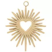 Colgante Sol con Corazón Hueco 23x18 mm - Acero inoxidable 316L Dorado x1