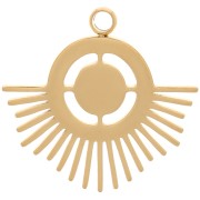 Colgante étnico 16x17 mm para cabujón de 4 mm - Acero inoxidable 316L Dorado x1|raw }}