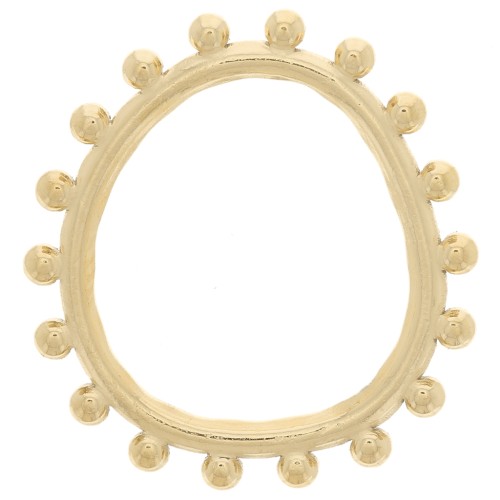 Colgante irregular de 20x19 mm con bolitas - Acero inoxidable 316L dorado x1