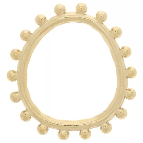 Colgante irregular de 20x19 mm con bolitas - Acero inoxidable 316L dorado x1