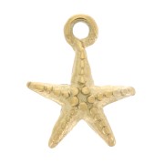 Dije en forma de estrella de mar, 10 x 8 mm - Acero inoxidable 316L dorado x1