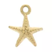 Dije en forma de estrella de mar, 10 x 8 mm - Acero inoxidable 316L dorado x1