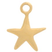 Dije en forma de estrella de mar, 10 x 8 mm - Acero inoxidable 316L dorado x1