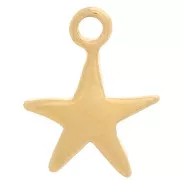 Dije en forma de estrella de mar, 10 x 8 mm - Acero inoxidable 316L dorado x1