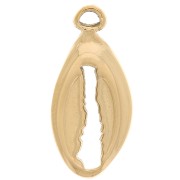 charm de concha de cauri 17x8 mm - acero inoxidable 304L Oro x1